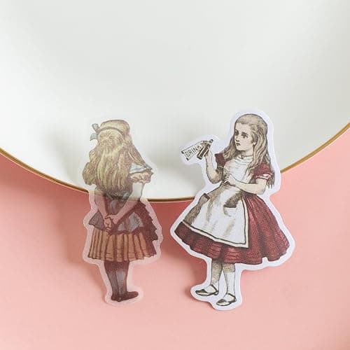 Alideco 80Pcs Vintage Scrapbook Stickers Set Retro Scrapbooking Paper Kawaii Alice Stickers Journaling Assorted Phone Adult thumbnail 7