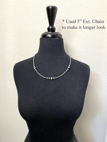 Western Style Navajo Pearl Bead Chain Chocker Necklace thumbnail 4