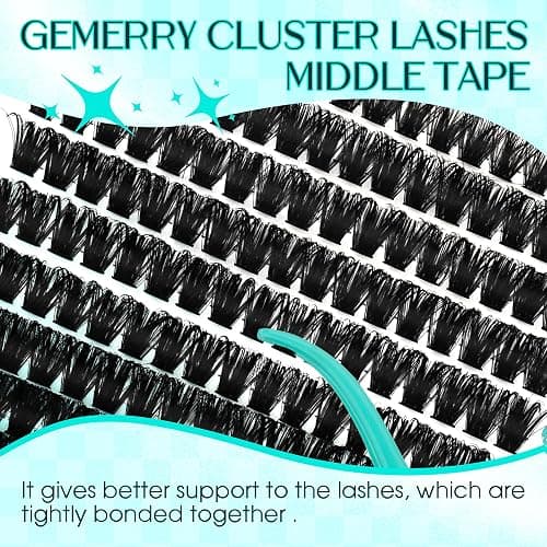 Eyelash Clusters Fluffy Lash Clusters Thick 280pcs 200D Cluster Eyelash Extensions DIY At Home Individual Lashes Cluster Lashes by GEMERRY（200P-10-18mm) thumbnail 5