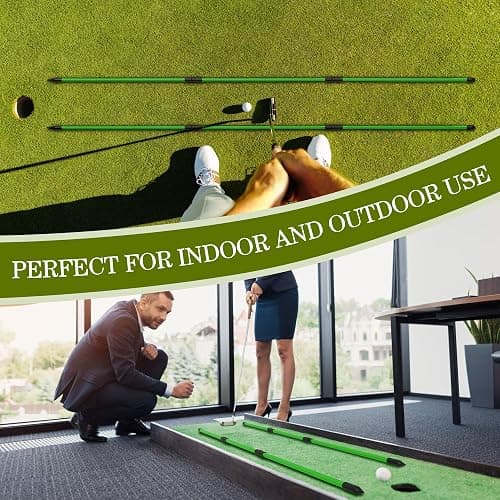 Seticek Golf Alignment Sticks 2 Pack,Upgraded 48" Collapsible Alignment Stick Golf Training Aid for Aiming, Putting, Swing Trainer, Golf Training Sticks with Clear Tube Case thumbnail 3