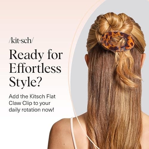 Kitsch Small Flat Claw Clips for Women - Stylish Flat Hair Clips, Strong Hold for Thick & Fine Hair | Non-Slip for Secure, Comfortable All-Day Wear | Ideal Gifts for Women -Tortoise Design thumbnail 8