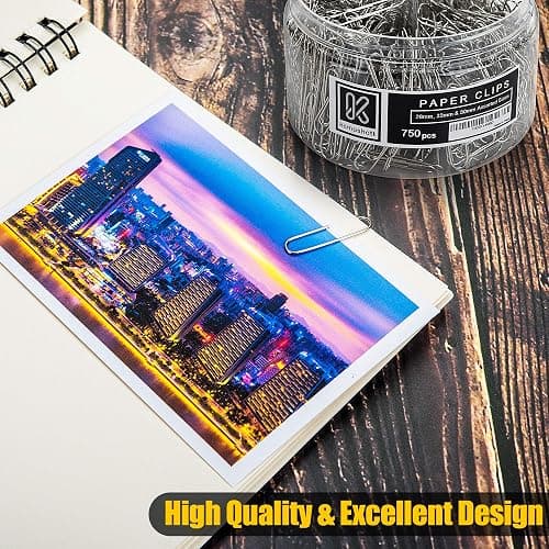 Kempshott 750 Paper Clips Assorted Sizes Small, Medium and Large Paper Clips for Paperwork Ideal for Home, School and Office Use (Assorted, Silver) thumbnail 8