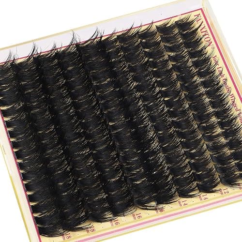 Volume Lash Clusters with Spiky Manga Lash Clusters 200D Eyelash Clusters 10-18MM Thick D Curl Cluster Eyelash Extensions 3D Wispy Cluster Eyelash Extensions by FANXITON thumbnail 7