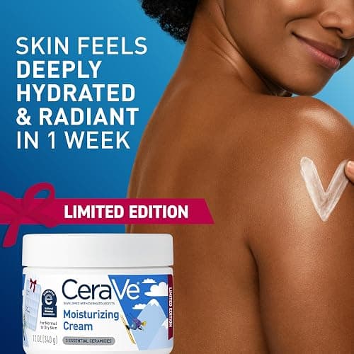 CeraVe Après Ski Moisturizing Cream, Body and Face Moisturizer for Dry Skin, Hyaluronic Acid and Ceramides, Daily Moisturizer, Oil-Free, Fragrance Free, Non-Comedogenic, Limited Edition, 12 Ounce thumbnail 5