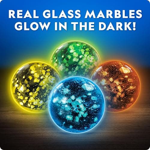 NATIONAL GEOGRAPHIC Glowing Marble Run – Construction Set with 15 Glow in The Dark Glass Marbles & Storage Bag, STEM Gifts for Boys and Girls, Building Project Toy (Amazon Exclusive) thumbnail 4
