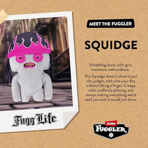 Fuggler Fugg Life 9-Inch Plush Toy (Squidge) by ZURU – Funny Ugly Monster Stuffed Animal with Human-Like Teeth, Quirky Collectible Plush for Kids, Tweens, Teens, Adults & Weird Toy Lovers thumbnail 4