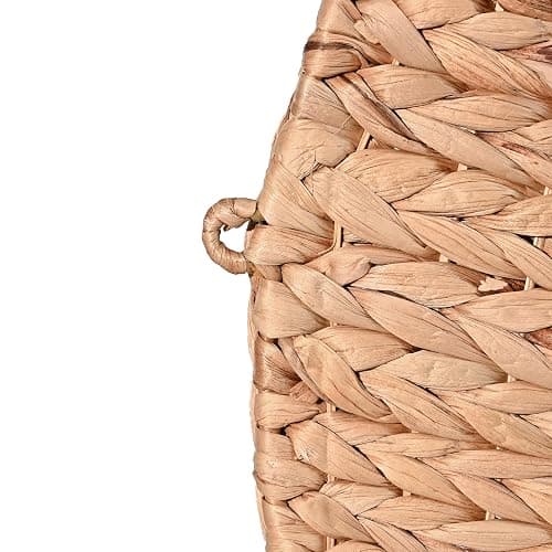 happimess WRK1000A Annulus 24.5" 3-Shelf Circular Handwoven Hyacinth Wall Rack for Entryway, Bedroom, Living Room, Guest Room, Natural thumbnail 6