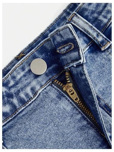 GORGLITTER Girl's Skirts Cute Jean Denim High Waisted Button Zipper Flap Pocket Cargo Bodycon Mini Short Skirt Outfits Medium Wash 10 Years thumbnail 3