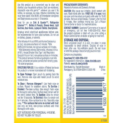 Lysol Disinfecting Wipes To-Go Pack, Lemon Scent, 15 Count (Pack of 3) thumbnail 2