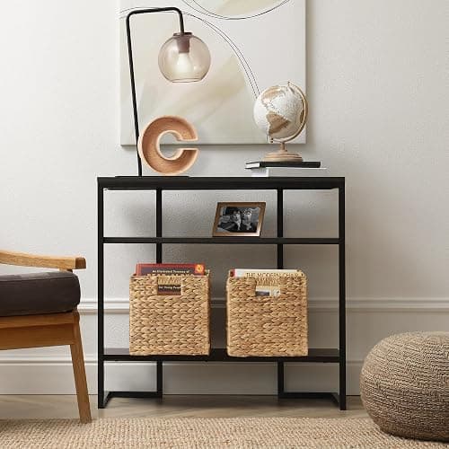 Casafield 10.5" x 10.5" Water Hyacinth Storage Baskets, Natural - Set of 2 Collapsible Cube Organizers, Woven Bins for Bathroom, Bedroom, Laundry, Pantry, Shelves - 2-Pack - Natural thumbnail 2
