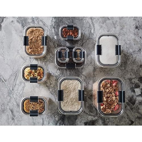 Rubbermaid Brilliance BPA Free Food Storage Containers with Lids, Airtight, for Lunch, Meal Prep, and Leftovers, Set of 10 thumbnail 2