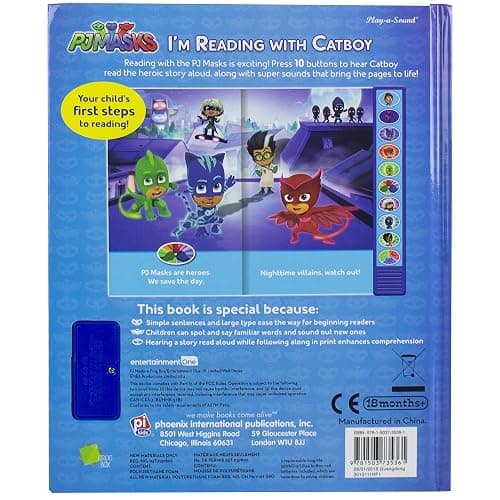 PJ Masks - I'm Ready to Read with Catboy Interactive Read-Along Sound Book - Great for Early Readers - PI Kids thumbnail 2