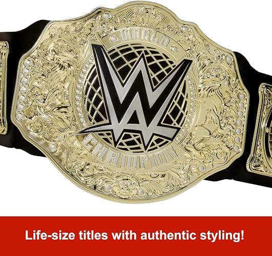 Mattel WWE Championship Title, World Heavyweight Championship Role-Play & Costume Piece, Leather-Like Belt 3+ Feet with One-Time Adjustment​ thumbnail 3