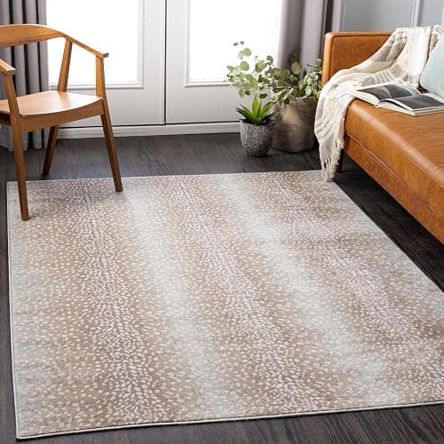 Livabliss Area Rugs - 5x7 Pablo Modern Antelope Print Tan Gray Rug for Living Room Bedroom - Animal Theme Non-Shedding Stain Resistant Carpet for Kitchen, Home Office (5'3" x 7'1") - Image 1