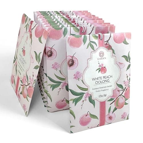 White Peach & Oolong Scented Sachets - 12 Pack, Long-Lasting Home Fragrance Sachet Bags, Large Fresh-Scented Packets, Sachets for Drawers and Closets - Image 1