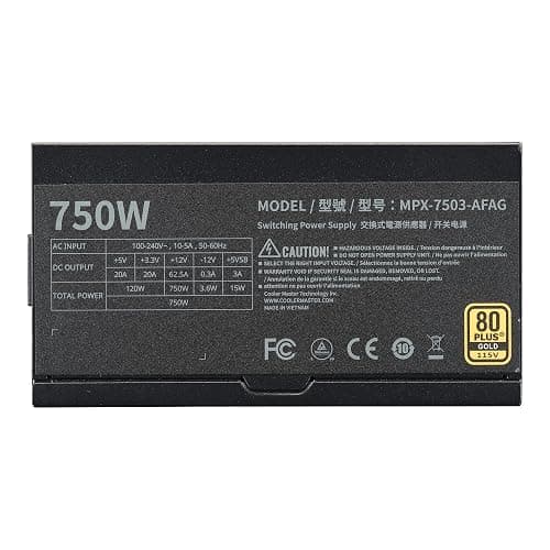 Cooler Master MWE Gold 750 V3 Full Modular PSU, 850W, 80+ Gold, ATX 3.1 | 90° | PCIe 5.1, Designed Ready Nvidia RTX 5070 Ti | AMD RX 9070 XT, Zero-RPM Mode, Hexagonal Fan Cover, 10-Year thumbnail 13