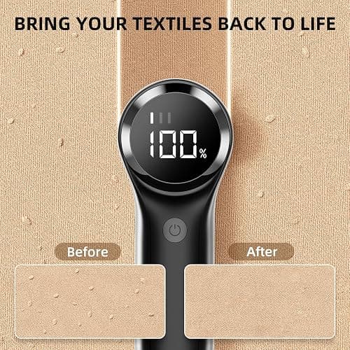 Buywoo Fabric Shaver, Electric Lint Remover, Rechargeable Lint Shaver, Household Essentials for Clothes, Upholstery, Furniture, Sweater Defuzzer to Remove Pilling, Battery Operated, Black thumbnail 2