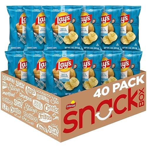 Lay's Salt & Vinegar Flavored Potato Chips, 1 oz Bags, (40 Count) (Packaging May Vary) - Image 1
