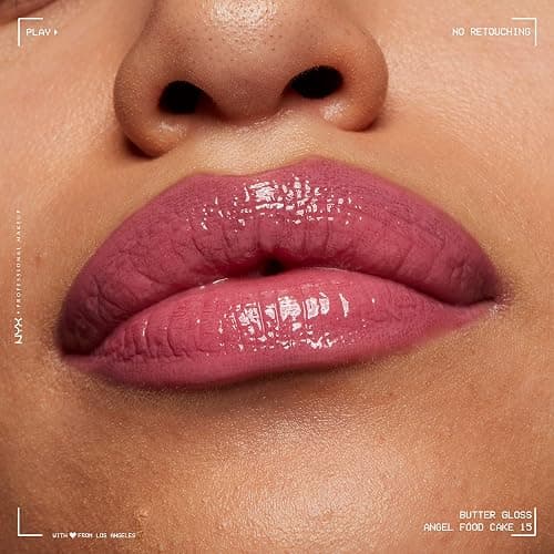 NYX PROFESSIONAL MAKEUP Butter Gloss, Non-Sticky Lip Gloss - Angel Food Cake (True Mauve) thumbnail 8