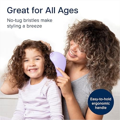 Crave Naturals Glide Thru Hair Brush - Detangler Brush for Curly, Straight, Wet or Dry Hair - Gentle Detangling Brushes for Adults, Kids, Toddlers - Hair Accessories for Women, 7.5x3" - Purple thumbnail 5