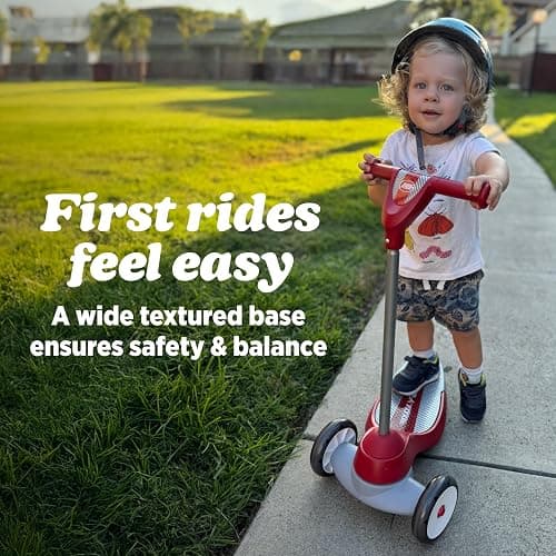 Radio Flyer My 1st Scooter, Red, For Kids 2-5 Years Old, Extra Wide Base for Balance, 2 Front Wheels for Added Stability, Easy to Use Foot Brake, 3 Wheel Scooter for Kids, (Amazon Exclusive) thumbnail 2
