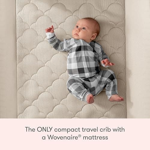 Newton Baby Compact Travel Crib & Play Yard | Breathable & Washable Mattress, Foldable Carry-On Size, Backpack Straps, Newton Bassinet Attachment NOT Compatible - Sand thumbnail 4