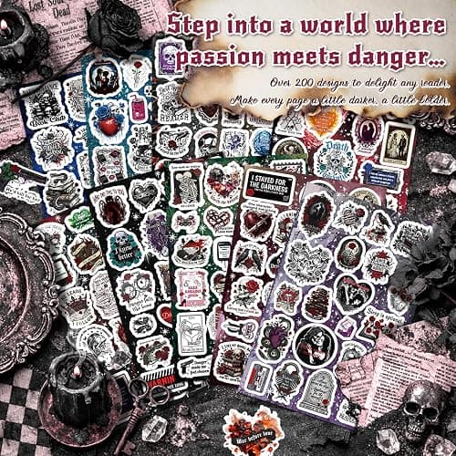 200PCS Dark Romance Book Stickers, Vinyl Spicy Romance Bookish Stickers for Adults, Journaling, Scrapbooking, Kindle & Laptop thumbnail 4