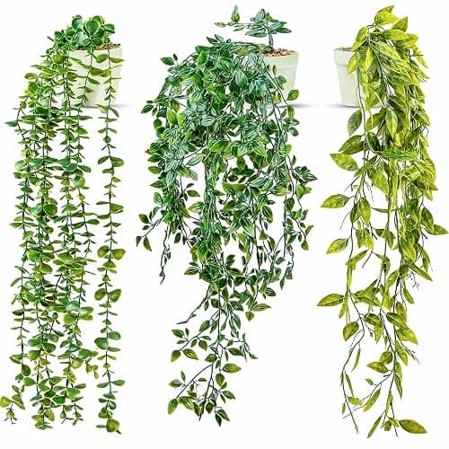 DREAMS 21 3-pack Fake Hanging Plants Artificial Indoor/Outdoor | Hanging Plants for Room Decor, Wall Shelf, Patio Garden thumbnail 9