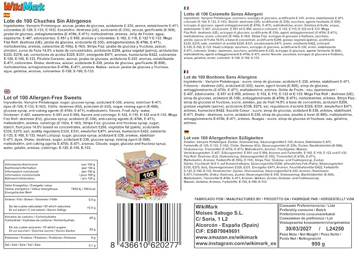 100 bonbons, friandises et bonbons remplis de piñata sans allergènes WikiMark - Pour remplir les sacs d'anniversaire, de fête, de Noël et d'Halloween. Sans gluten et sans lait. thumbnail 7