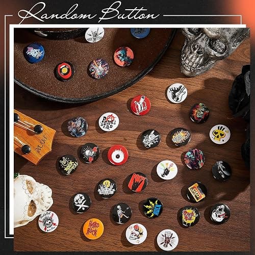 Kigeli Punk Buttons Pins 1 Inches/ 25 mm Emo Band Badge for Backpacks Bags Hats Jeans thumbnail 4
