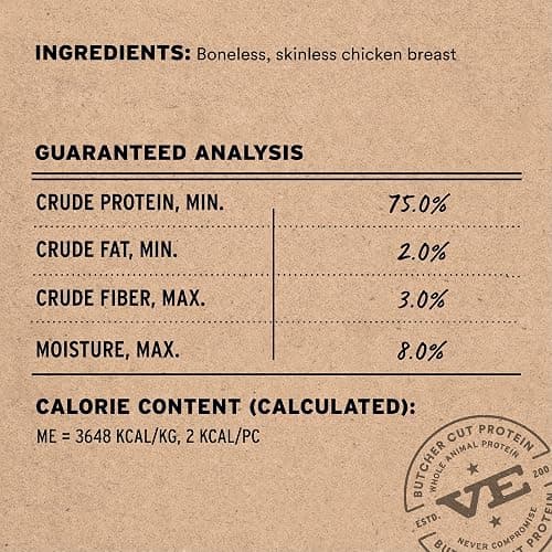 Vital Essentials Chicken Breast Cat Treats, 1 oz | Freeze-Dried Raw | Single Ingredient | Grain Free, Gluten Free, Filler Free thumbnail 3