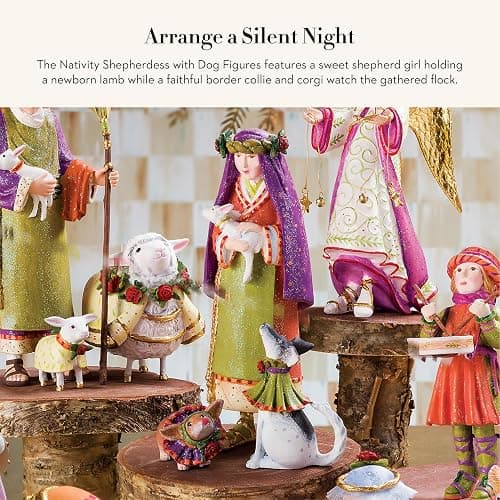 MACKENZIE-CHILDS Patience Brewster Nativity Figurine, Christmas Nativity Home Decor, Shepherdess with Dog thumbnail 4