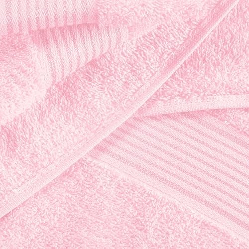 Elvana Home Ultra Soft 6 Pack Cotton Towel Set, Contains 2 Bath Towels 28x55 inch, 2 Hand Towels 16x24 inch & 2 Wash Coths 12x12 inch, Ideal Everyday use, Compact & Lightweight - Pink thumbnail 4
