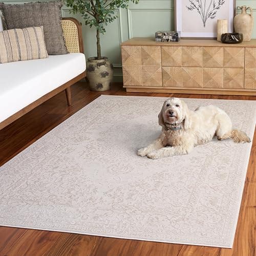 SAFAVIEH Area Rug 4x6 - Reflection Collection - Cream & Ivory, Non-Shedding & Easy Cleaning, Ideal for Foyer, Living Room, Bedroom (RFT664D) thumbnail 9