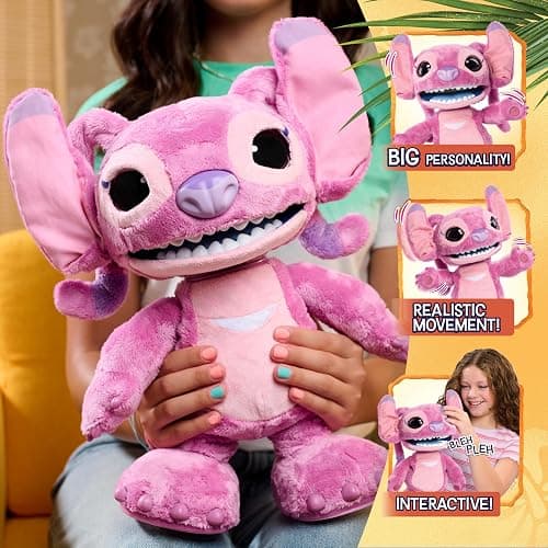 Disney Stitch Ultimate Angel Interactive 17" Plush Toy, 100+ Sounds & Reactions, Moves Like a Real-Life Angel, Toy for Fans, Girls, Boys, Kids 3 and Up by Just Play thumbnail 3