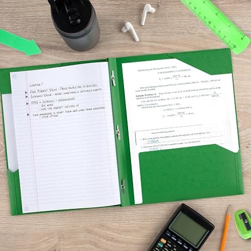 Five Star 2-Pocket Plastic Folder with Stay-Put Tabs and Prong Fasteners, Holds 8.5" x 11" Paper, Assorted Colors, 4 Pack (340300A) thumbnail 2