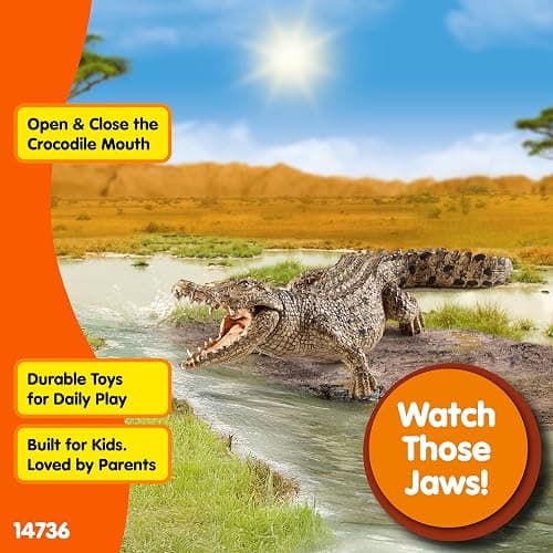Schleich Wild Life - Crocodile Toy Figurine - Kids Ages 3+ | 14736 | Wild Animal Figurine, Realistic Animal Toys, Safari Toy for Boys and Girls, Screen-Free Imaginative Pretend Play, Montessori thumbnail 4