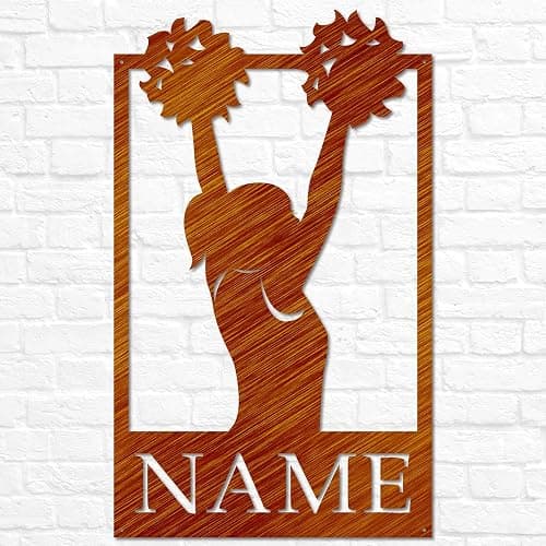 Custom Metal Cheerleading Athlete Wall Art | Personalized Female Cheerleader Name Sign, Kid Nursery Decoration, Cheer Mom Gift, Cheer Gift thumbnail 4