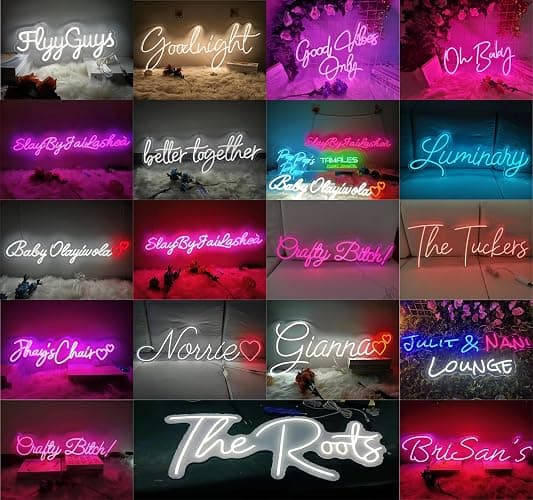 Custom Neon Sign for Wall Decor,Room decor,LED Neon Sign Customizable for Wedding,Birthday Gift,Girlfrend,Party,Salon,Bar,Home Decorations,Bedroom,Personalized Family Name ligh,christmas gift, thumbnail 5