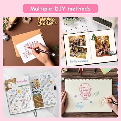 Outline Glitter Markers, 24 Colors Outline Shimmer Markers, Teen Girl Gifts Trendy Stuff, Glitter Pens Set, Art Crafts School Journaling Supplies for Kids Girls Ages 4-16 Year Old thumbnail 3