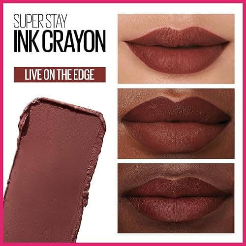 Maybelline Super Stay Ink Crayon Lipstick Makeup, Precision Tip Matte Lip Crayon with Built-in Sharpener, Longwear Up To 8Hrs, Live On The Edge, Purple Brown, 1 Count thumbnail 4
