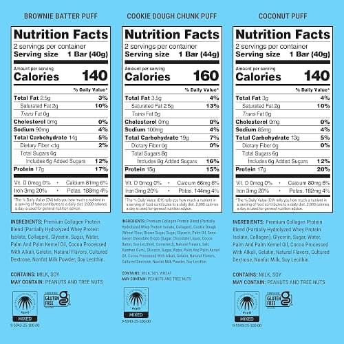 BUILT Bar Puff Protein Bars - Variety Pack - 15-17g Protein Snack Bars with Collagen - Calorie Conscious & Gluten Free - 12 Count thumbnail 2