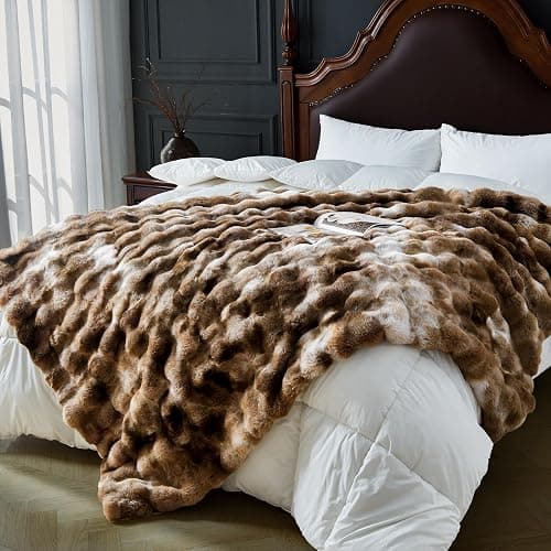 YBIKE Couverture Plaid, Plaid Fausse Fourrure Doux Et Pelucheux 150x130cm, Plaid Polaire Décoratif Réversible Chaud Et Luxueux pour Lit, Canapé, Fauteuils (Tie-Dye 1) thumbnail 5