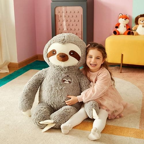 IKASA Large Sloth Stuffed Animal Plush Bradypode Toy for Children (Gray, 30 inches) thumbnail 5