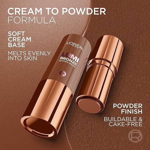 L'Oreal Paris Lumi Bronze Le Stick Soleil Bronzer Stick, Cream-To-Powder Bronzer For A Sunkissed Face Makeup Glow, 110 Toasted Sunlight thumbnail 5
