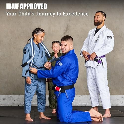 Elite Sports IBJJF Ultra Light BJJ Brazilian Jiu Jitsu Gi for Kids with Preshrunk Fabric and Free Belt thumbnail 6