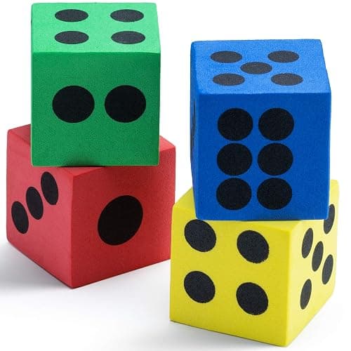 Foam Dice Set - Bulk Pack of 36, 1.5 Inch Large Assorted Colorful Foam Dice Cubes with Number Dots, Use for Kids, Classrooms, Math Games, Building Toys, Party Supplies by Bedwina thumbnail 3