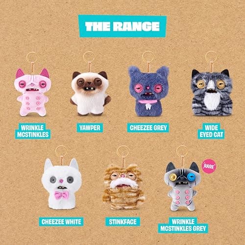 Fuggler Alley Cat Keyring 5 Inch (6 Pack) by ZURU | Clip-on Funny Ugly Monster keyrings; signature teeth; soft & collectible; for fans & collectors; gift for tweens & teens thumbnail 6
