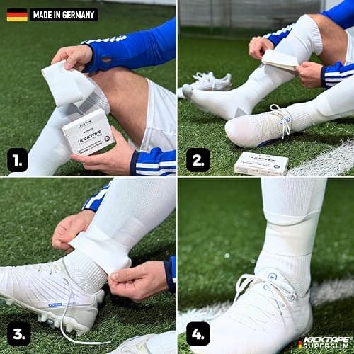 KICKTAPE® Super Slim Schienbeinschonerhalter - Reißfest aus schonendem Silikon für Schienbeinschoner Fußball Herren, Damen & Kinder, rutschfest & abwaschbar, Football, shin Guard Holder thumbnail 8