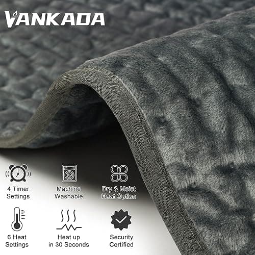 Heating Pad Electric Heat Pad, Hot Heated Pad,Moist Heat Heating Pad Moist and Dry Heat,Multiple Temp and Timer Settings (Gray green, 24"X12") thumbnail 4